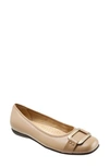 Trotters 'sizzle Signature' Flat In Taupe Leather