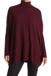 Joseph A Plus Size Turtleneck Poncho Sweater In Port