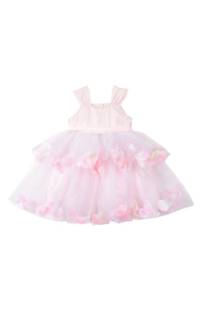 Pippa & Julie Kids' Tiered Petal & Tulle Party Dress In Pink
