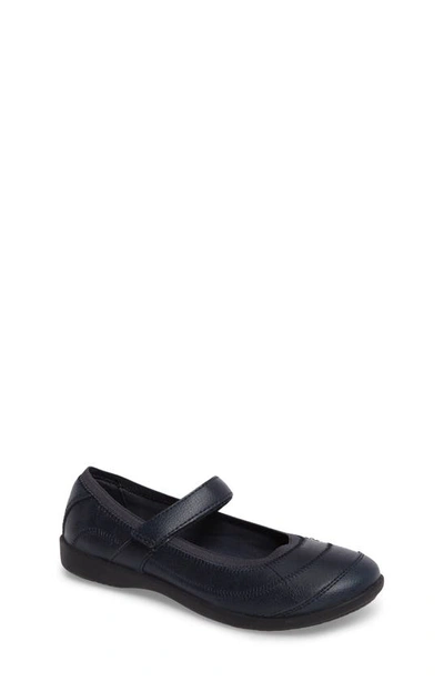 Hush Puppies Kids' Reese Mary Jane Flat In Navy Leather