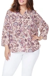 Curves 360 By Nydj Perfect Blouse In Petro Paisley