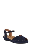 L'amour Des Pieds 'brenn' Ankle Strap Sandal In Navy Suede