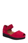 L'amour Des Pieds Amadour Platform Sandal In Red Suede/ Black
