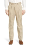 Berle Charleston Pleated Chino Pants In Khaki
