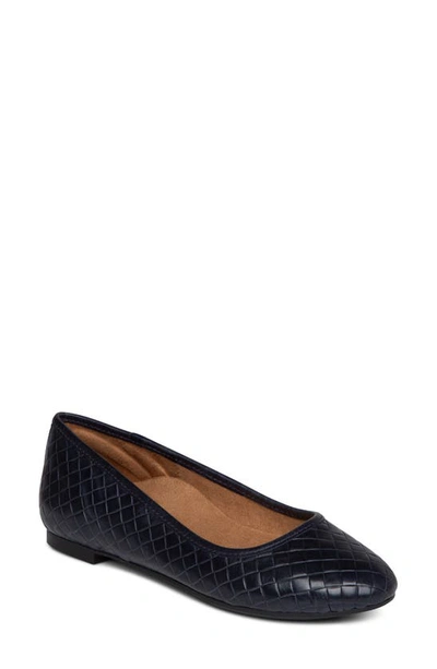 Aetrex Lyla Flat In Navy Leather