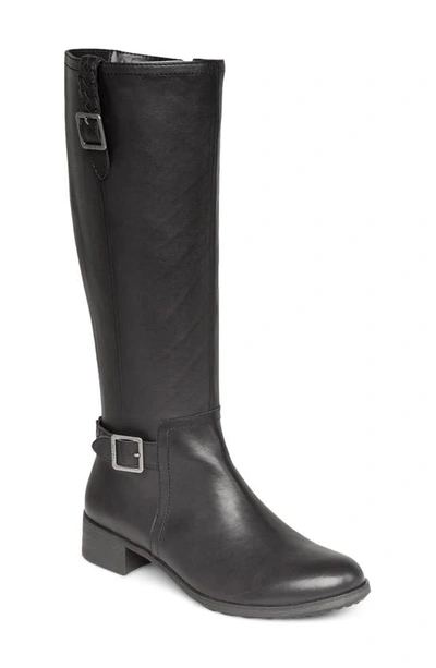 Aetrex Vera Riding Boot In Black Leather