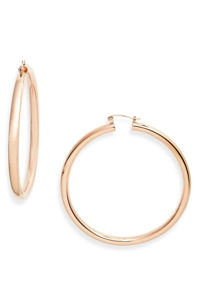 Knotty Extra Large Hoop Earrings In Rose Gold