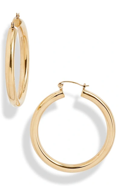 Knotty Classic Tube Hoop Earrings In Gold