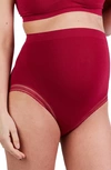 Cache Coeur Milk Seamless High Waist Maternity Briefs In Burgundy