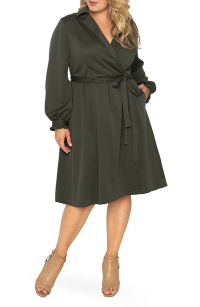 Standards & Practices Utility Shirtdress In Dark Olive