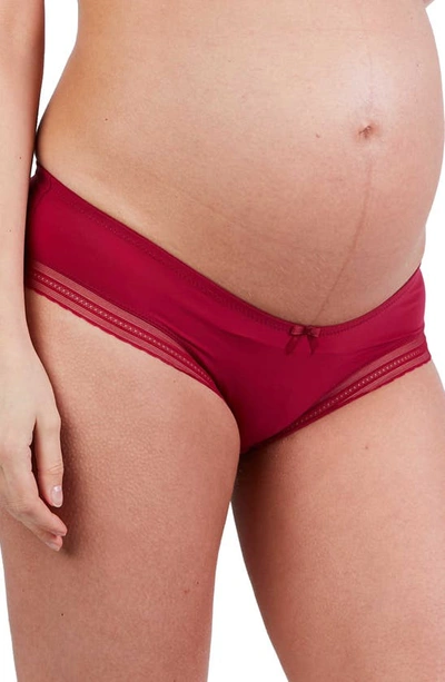 Cache Coeur Milk Seamless Low Waist Maternity Briefs In Burgundy