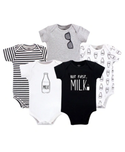 Little Treasure Baby Girls And Boys But First Milk Bodysuits, Pack Of 5 In Multi