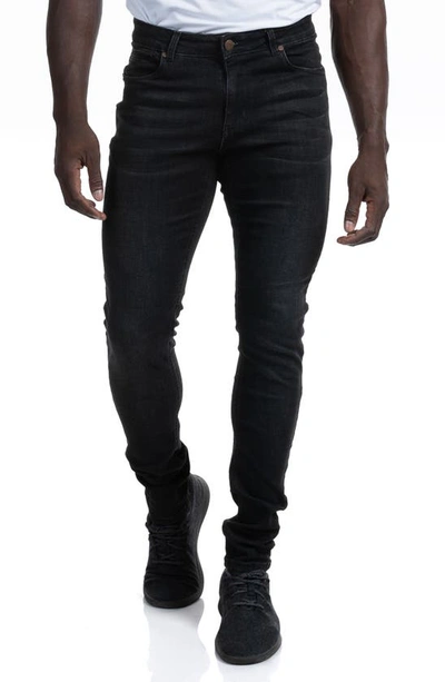 Barbell Straight Athletic Fit Stretch Jeans In Black