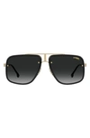 Carrera Eyewear Glory Ii 59mm Aviator Sunglasses In Gold Black/ Dark Grey Gradient