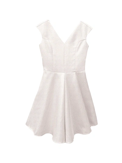 Un Deux Trois Kids' Girl's Quilted Jacquard Dress In Silver