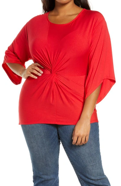 Adyson Parker Twist Front Top In Tomato Red