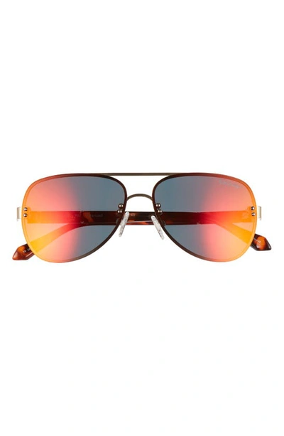Lilly Pulitzerr Khloe 58mm Polarized Aviator Sunglasses In Shiny Gold/ Red Mirror