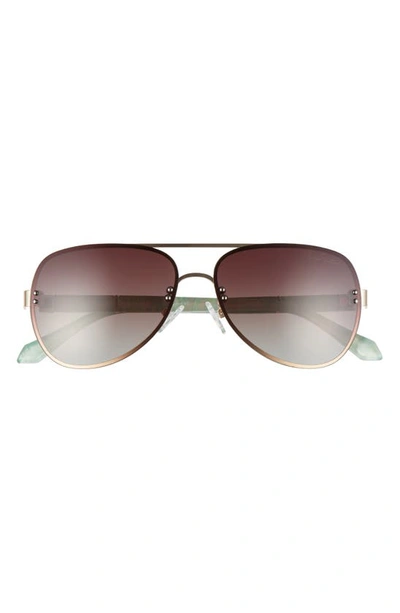 Lilly Pulitzerr Khloe 58mm Polarized Aviator Sunglasses In Shiny Gold/ Brown Gradient