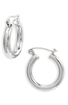 Knotty Mini Classic Tube Hoop Earrings In Rhodium