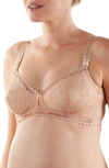 Cache Coeur Iris Lace Maternity/nursing Bra In Nude