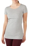 Modern Eternity Maternity/nursing Tee In Steel Grey Melange