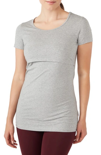 Modern Eternity Maternity/nursing Tee In Steel Grey Melange