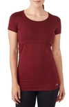 Modern Eternity Maternity/nursing Tee In Burgundy