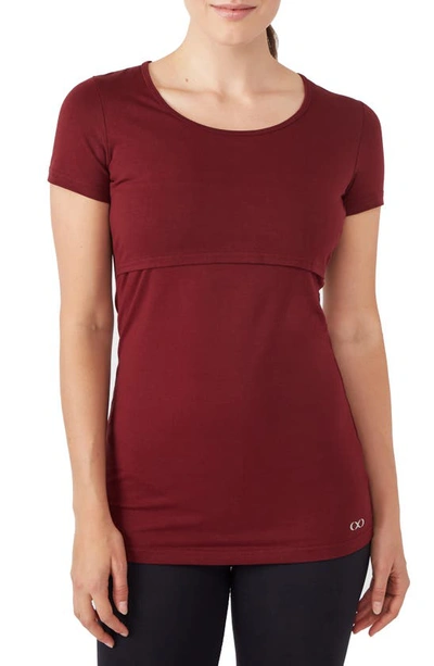 Modern Eternity Maternity/nursing Tee In Burgundy