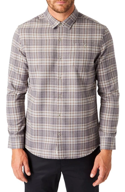 7 Diamonds Ryder Plaid Twill Button-up Shirt In Grey