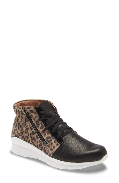 Naot Polaris High Top Sneaker In Soft Black/ Cheetah Print