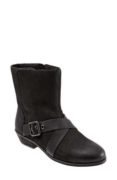 Softwalkr Rayne Faux Fur Lined Bootie In Black Nubuck