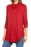 Caslonr Caslon Turtleneck Tunic Sweater In Red Chili