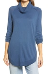 Caslonr Turtleneck Tunic Sweater In Blue Ensign
