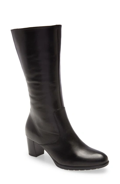 Ara Olympia Leather Boot In Black Soft Leather