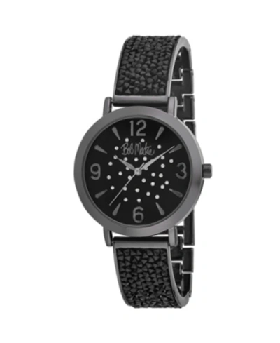 Bob Mackie Women's Black Alloy Bracelet Glitz Watch, 36mm