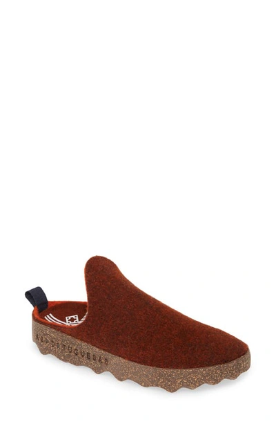 Asportuguesas By Fly London Fly London Come Sneaker Mule In Rust Tweed Fabric