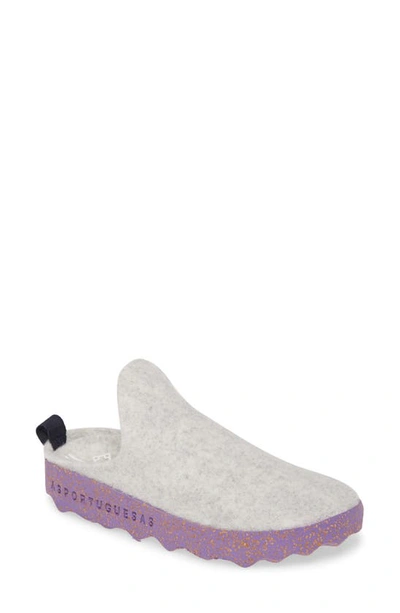 Asportuguesas Fly London Come Sneaker Mule In Off White Tweed Fabric