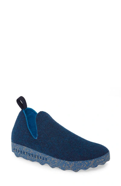 Asportuguesas By Fly London City Sneaker In Blue Tweed Fabric