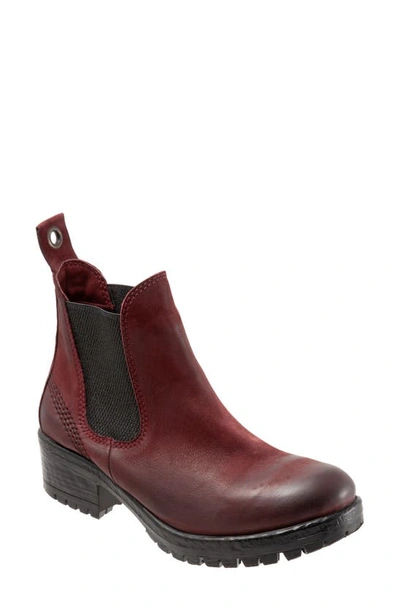 Bueno Florida Chelsea Bootie In Dark Red Tulip Nubuck