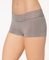 Maidenform Cotton Dream Lace Boyshort Underwear 40859 In Steel Grey Dot