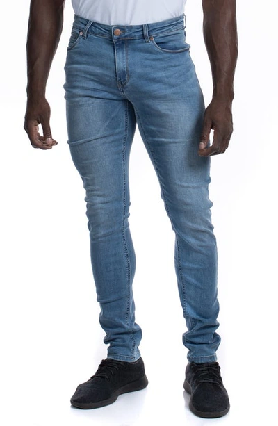 Barbell Slim Athletic Fit Jeans In Light Distressed