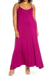 Loveappella A-line Maxi Dress In Plum