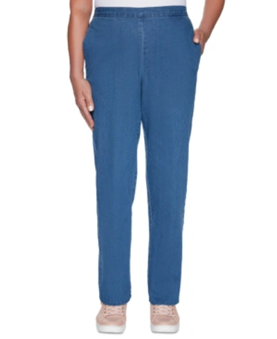 Alfred Dunner Petite Pearls Of Wisdom 2019 Pull-on Jeans In Denim