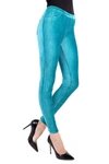 Memoi Thin Ribbed Corduroy Leggings In Ocean Depths