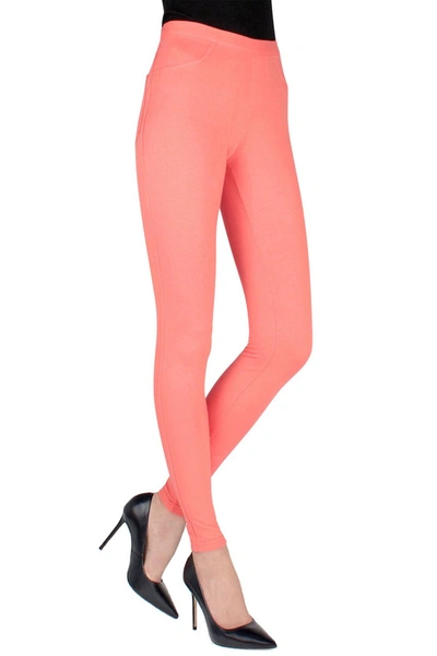 Memoi Soft Chic Women's Leggings In Coral