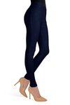 Memoi Women's Knit Cotton-blend Chino Leggings In Navy