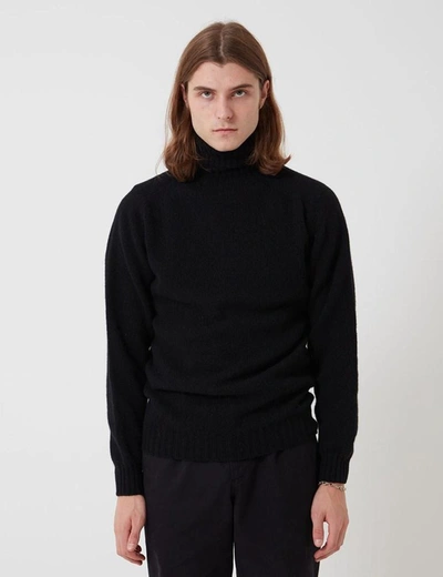 Bhode Lambswool Roll Neck Jumper (made In Scotland) - Black