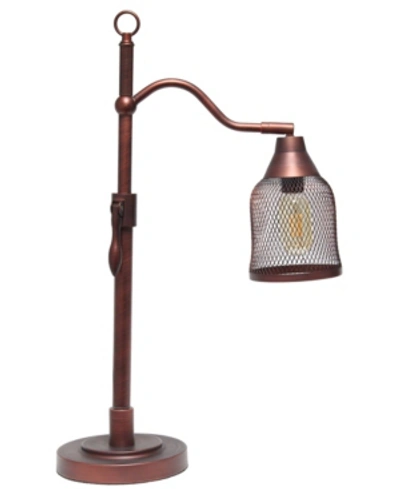 Lalia Home Classic Arched Table Lamp With Iron Mesh Shade In Rust