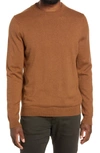 Nordstrom Men's Shop Cotton & Cashmere Crewneck Sweater In Tan Cinnamon