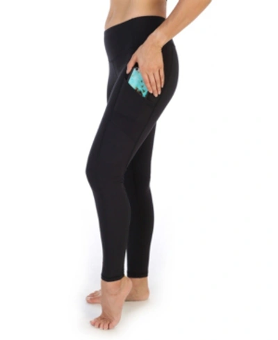 American Fitness Couture High Waist Full Length Pocket Compression Leggings In Black